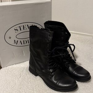 Steve Madden Black Combat Boots for Women